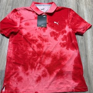 Puma Red Tie-Dye DryCELL Polo